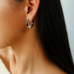 Minimalist Metal Chunky Oval Hoop Earrings - floysun