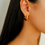 Minimalist Metal Chunky Oval Hoop Earrings - floysun
