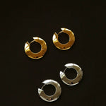 Minimalist Metal Chunky Oval Hoop Earrings - floysun