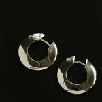 Minimalist Metal Chunky Oval Hoop Earrings - floysun