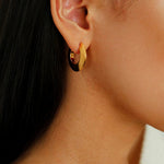 Minimalist Metal Chunky Oval Hoop Earrings - floysun