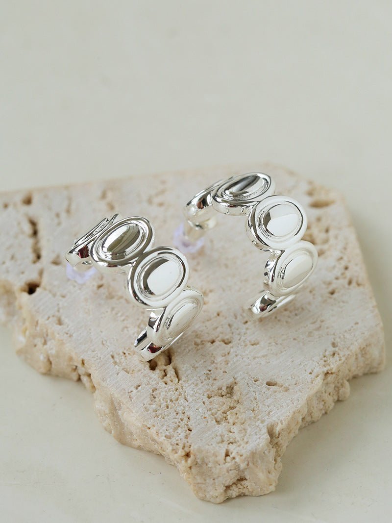 Minimalist Multi Oval C Hoop Earrings - floysun