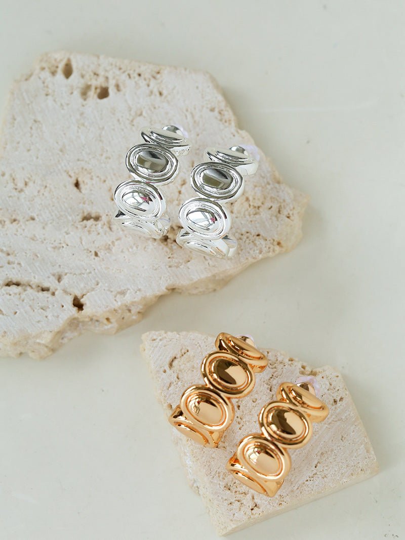 Minimalist Multi Oval C Hoop Earrings - floysun