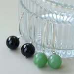 Minimalist Natural Gemstone Earrings – Sterling Silver Hook, 6 Color Options - floysun