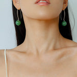 Minimalist Natural Gemstone Earrings – Sterling Silver Hook, 6 Color Options - floysun