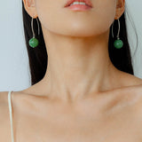 Minimalist Natural Gemstone Earrings – Sterling Silver Hook, 6 Color Options - floysun