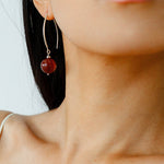 Minimalist Natural Gemstone Earrings – Sterling Silver Hook, 6 Color Options - floysun