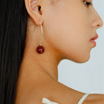 Minimalist Natural Gemstone Earrings – Sterling Silver Hook, 6 Color Options - floysun