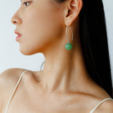Minimalist Natural Gemstone Earrings – Sterling Silver Hook, 6 Color Options - floysun
