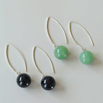 Minimalist Natural Gemstone Earrings – Sterling Silver Hook, 6 Color Options - floysun