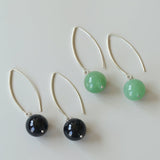 Minimalist Natural Gemstone Earrings – Sterling Silver Hook, 6 Color Options - floysun