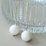 Minimalist Natural Gemstone Earrings – Sterling Silver Hook, 6 Color Options - floysun