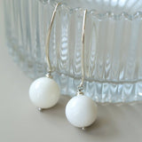 Minimalist Natural Gemstone Earrings – Sterling Silver Hook, 6 Color Options - floysun