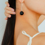 Minimalist Natural Gemstone Earrings – Sterling Silver Hook, 6 Color Options - floysun