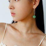 Minimalist Natural Gemstone Earrings – Sterling Silver Hook, 6 Color Options - floysun