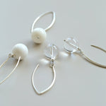 Minimalist Natural Gemstone Earrings – Sterling Silver Hook, 6 Color Options - floysun