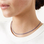 Minimalist Natural Lapis Lazuli Micro Beaded Necklace - floysun