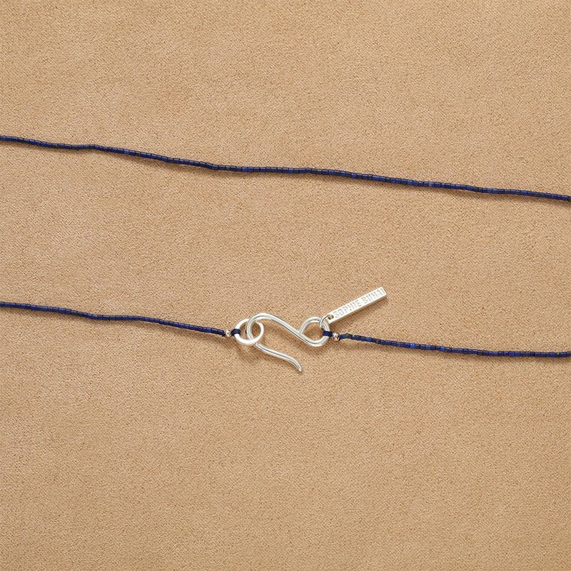 Minimalist Natural Lapis Lazuli Micro Beaded Necklace - floysun