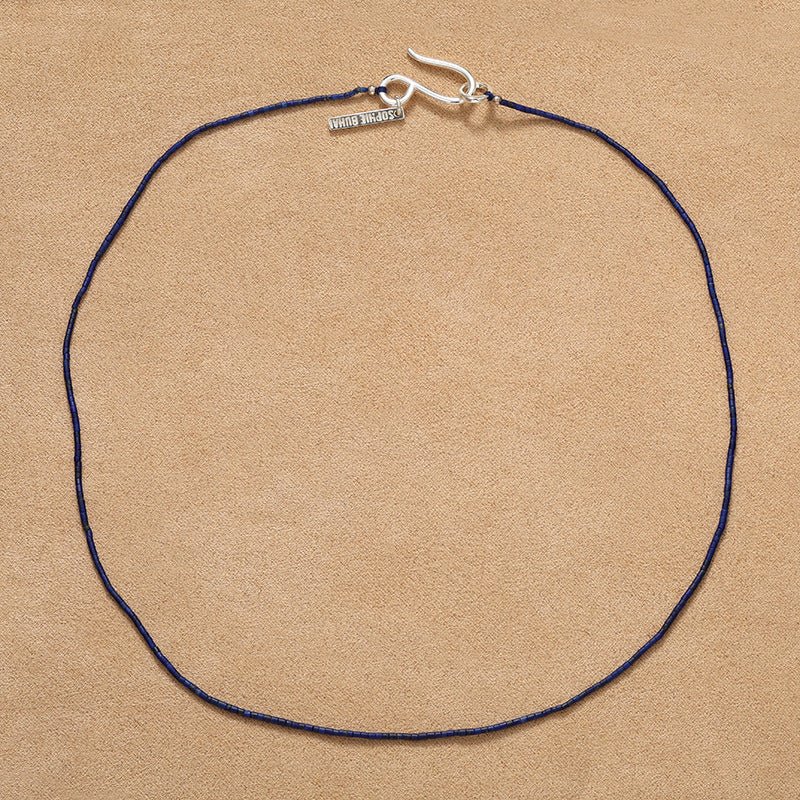 Minimalist Natural Lapis Lazuli Micro Beaded Necklace - floysun
