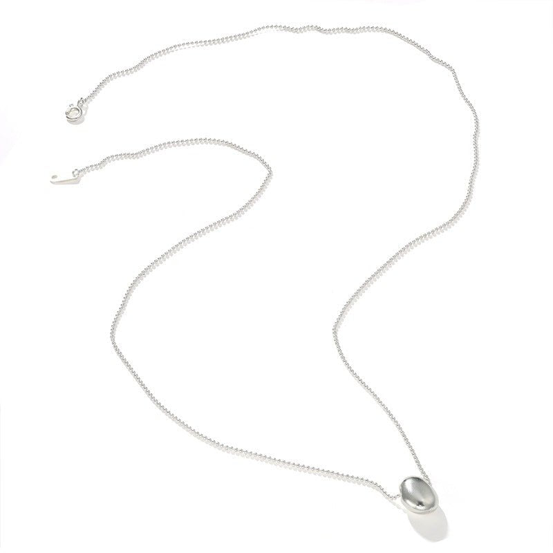 Minimalist Organic Oval Pendant Necklace - floysun