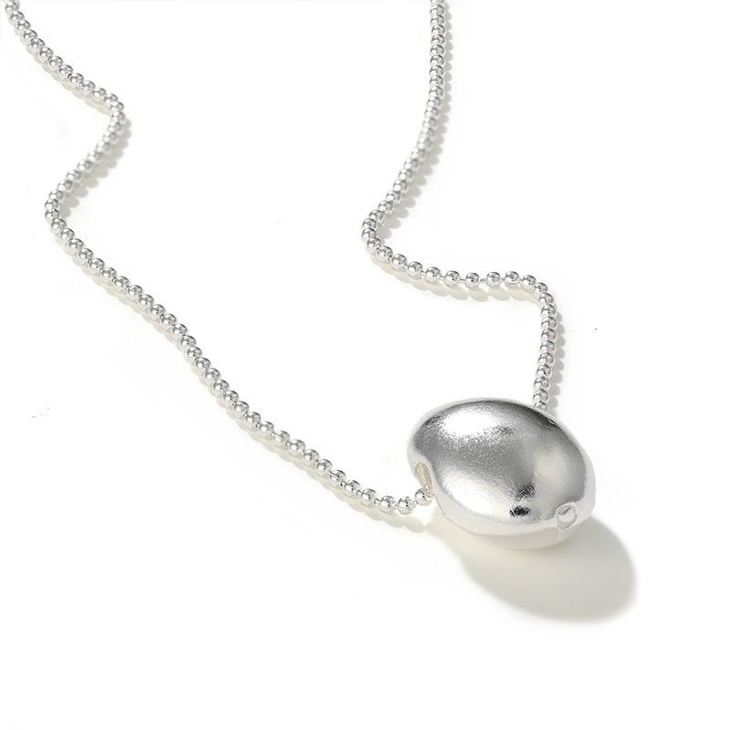 Minimalist Organic Oval Pendant Necklace - floysun