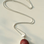 Minimalist Oval Brushed Ebony Magnetic Long Necklace - floysun