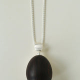 Minimalist Oval Brushed Ebony Magnetic Long Necklace - floysun