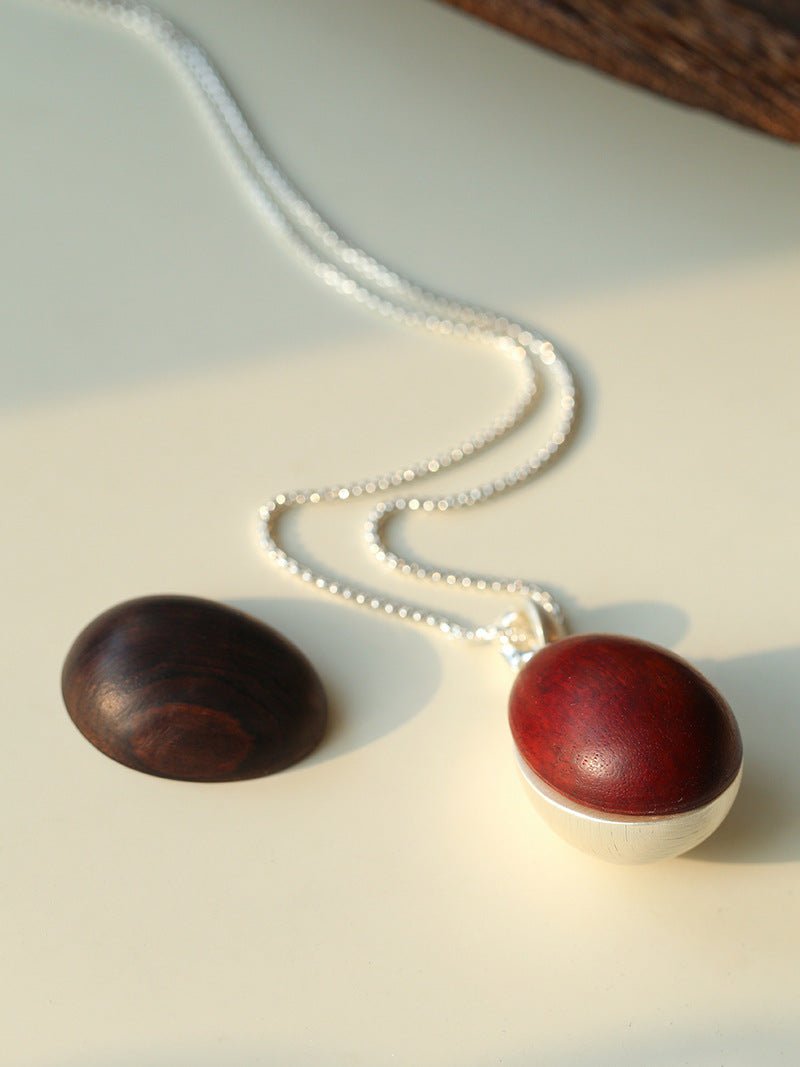 Minimalist Oval Brushed Ebony Magnetic Long Necklace - floysun