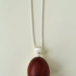 Minimalist Oval Brushed Ebony Magnetic Long Necklace - floysun