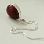 Minimalist Oval Brushed Ebony Magnetic Long Necklace - floysun