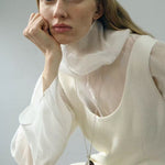 Minimalist Oval Brushed Ebony Magnetic Long Necklace - floysun