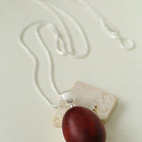 Minimalist Oval Brushed Ebony Magnetic Long Necklace - floysun