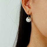 Minimalist Oval Drop Earrings with Black Onyx / White Mother - of - Pearl - floysun