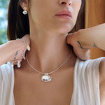 Minimalist Oval Silver Egg Necklace - floysun