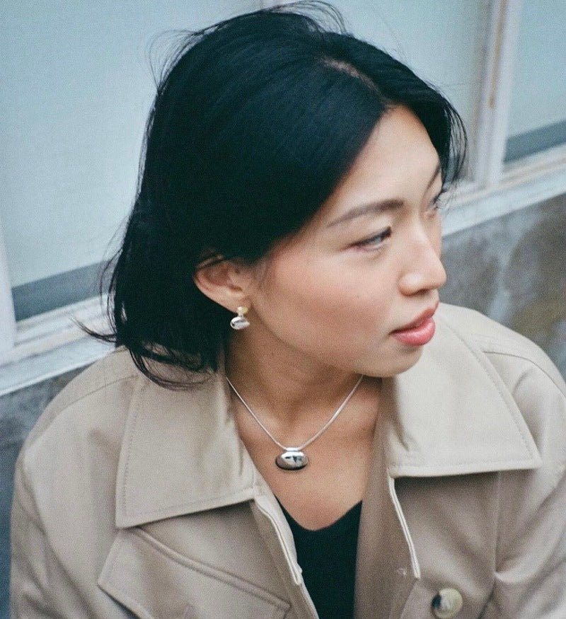 Minimalist Oval Silver Egg Necklace - floysun