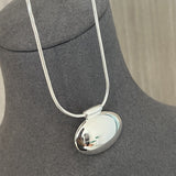 Minimalist Oval Silver Egg Necklace - floysun