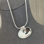Minimalist Oval Silver Egg Necklace - floysun