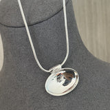 Minimalist Oval Silver Egg Necklace - floysun