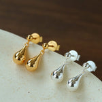 Minimalist Polished Teardrop Bean Drop Earrings - floysun