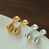 Minimalist Polished Teardrop Bean Drop Earrings - floysun