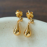 Minimalist Polished Teardrop Bean Drop Earrings - floysun
