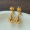 Minimalist Polished Teardrop Bean Drop Earrings - floysun