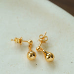 Minimalist Polished Teardrop Bean Drop Earrings - floysun