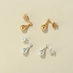 Minimalist Polished Teardrop Bean Drop Earrings - floysun