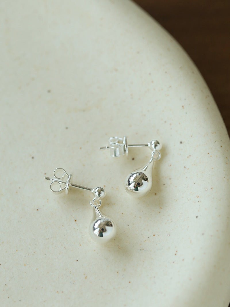Minimalist Polished Teardrop Bean Drop Earrings - floysun