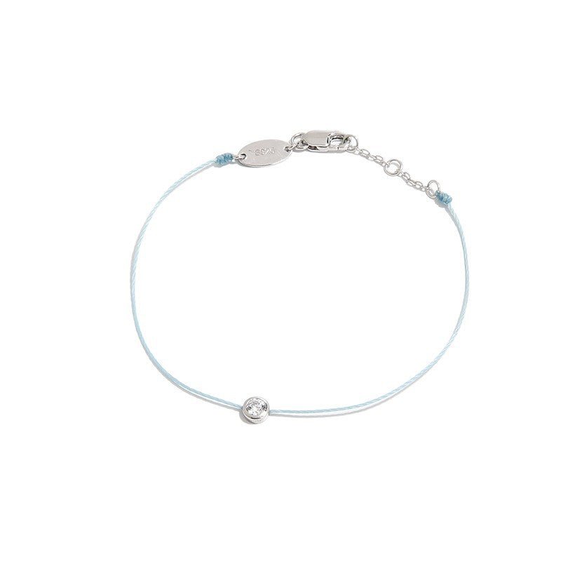 Minimalist Red String Single - Cubic Zirconia Bracelet - floysun