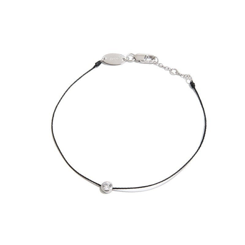 Minimalist Red String Single - Cubic Zirconia Bracelet - floysun