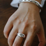 Minimalist Sleek Geometric Cubic Zirconia Open Ring - floysun