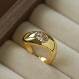 Minimalist Sleek Geometric Cubic Zirconia Open Ring - floysun