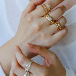 Minimalist Sleek Geometric Cubic Zirconia Open Ring - floysun